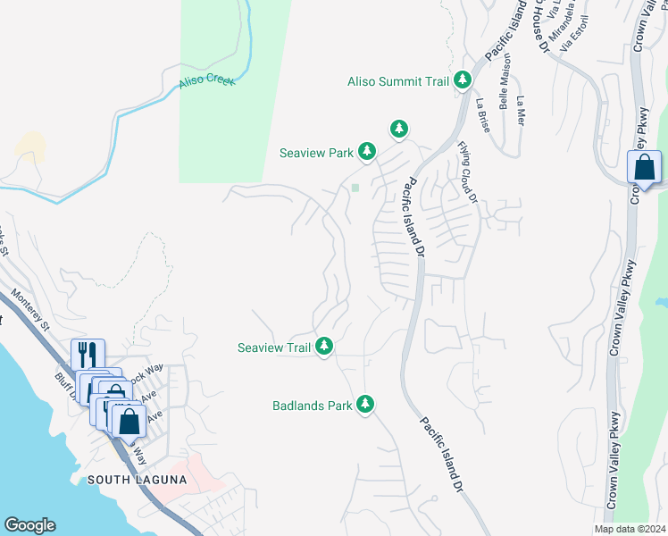 map of restaurants, bars, coffee shops, grocery stores, and more near 1 Saint Maxime in Laguna Niguel