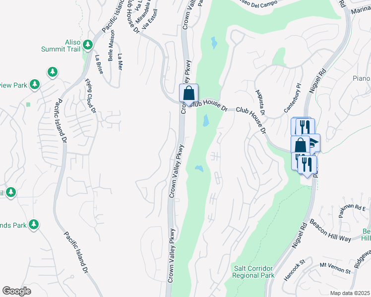 map of restaurants, bars, coffee shops, grocery stores, and more near 31344 West Nine Drive in Laguna Niguel