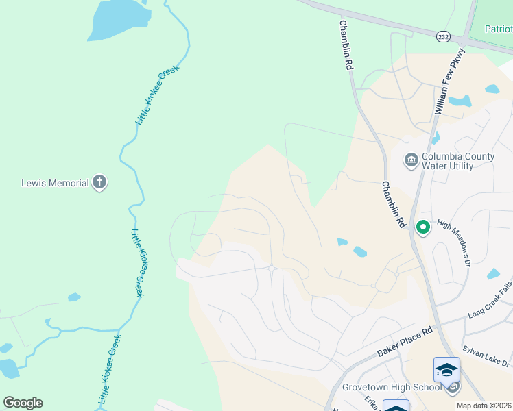 map of restaurants, bars, coffee shops, grocery stores, and more near 158 Misty Woods Drive in Grovetown