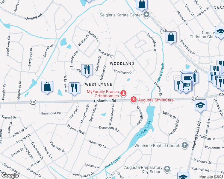 map of restaurants, bars, coffee shops, grocery stores, and more near 115 Buckboard Drive in Martinez