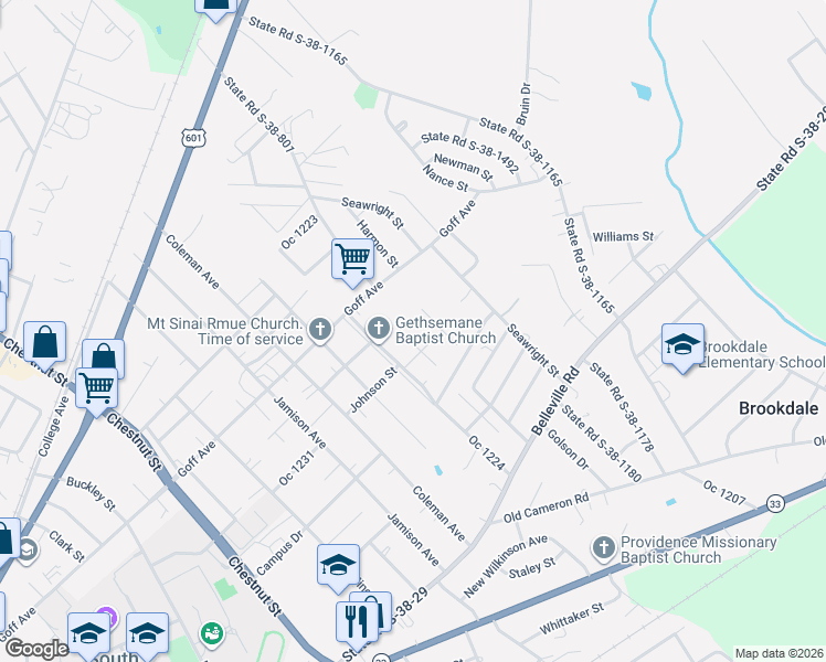 map of restaurants, bars, coffee shops, grocery stores, and more near 497 Ulmer Street in Orangeburg