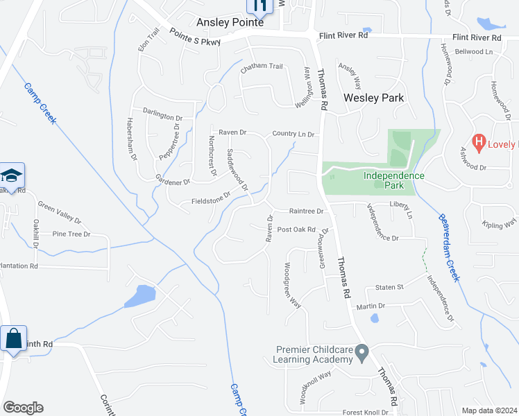 map of restaurants, bars, coffee shops, grocery stores, and more near 9020 Raven Drive in Jonesboro