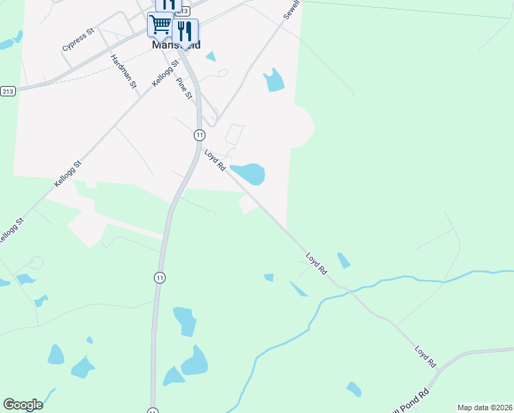 map of restaurants, bars, coffee shops, grocery stores, and more near 168 Loyd Road in Mansfield