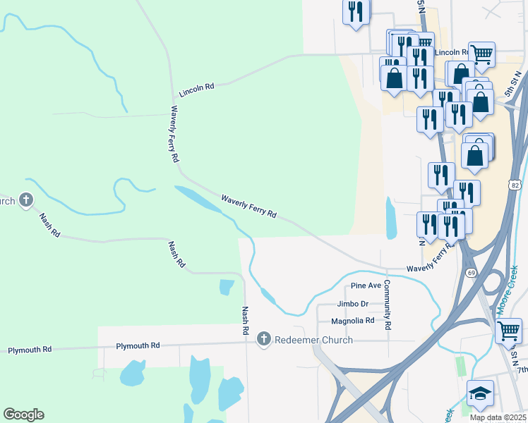 map of restaurants, bars, coffee shops, grocery stores, and more near 784 Waverly Ferry Road in Columbus