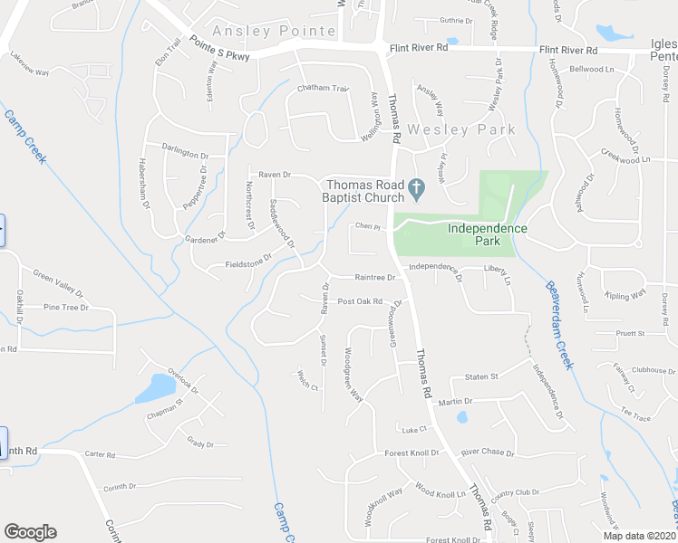 map of restaurants, bars, coffee shops, grocery stores, and more near 599 Raintree Drive in Jonesboro