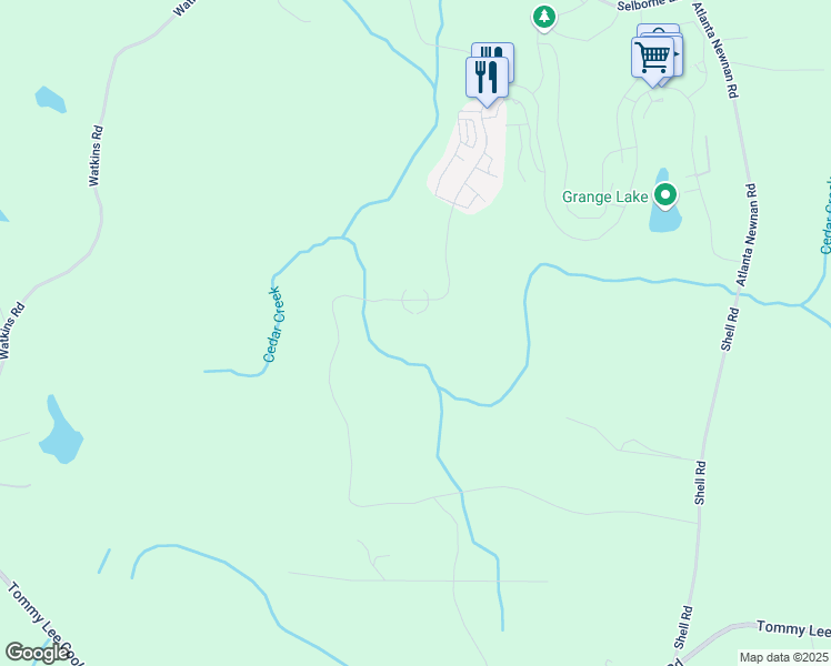 map of restaurants, bars, coffee shops, grocery stores, and more near Winston Way in Chattahoochee Hills
