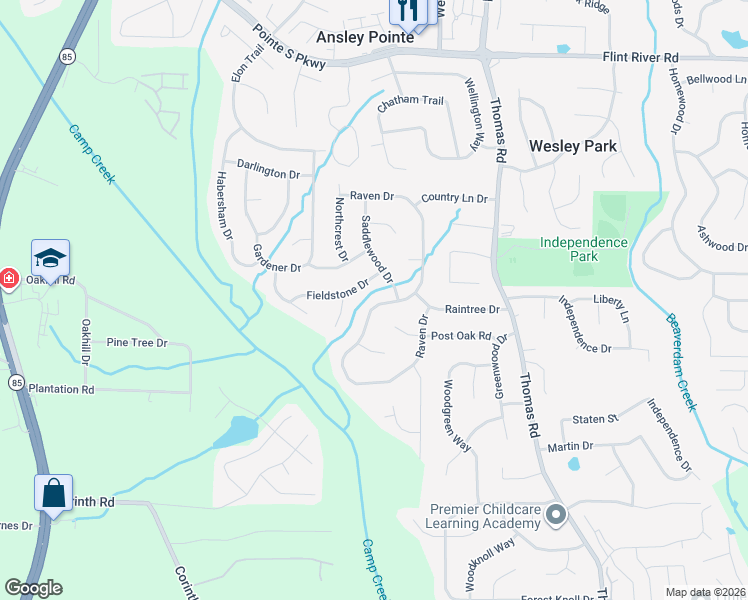 map of restaurants, bars, coffee shops, grocery stores, and more near 706 Fieldstone Drive in Jonesboro