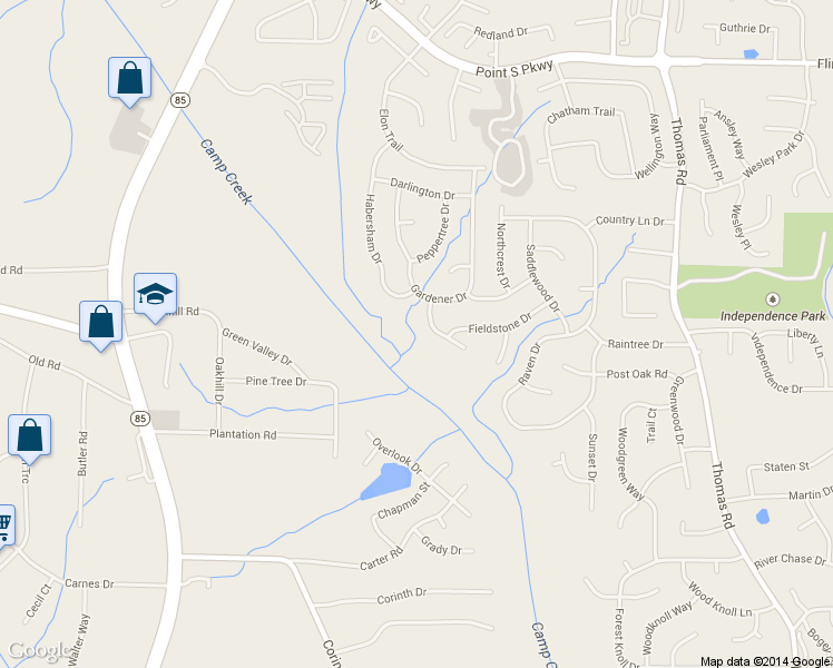 map of restaurants, bars, coffee shops, grocery stores, and more near 9021 Greystone Road in Jonesboro
