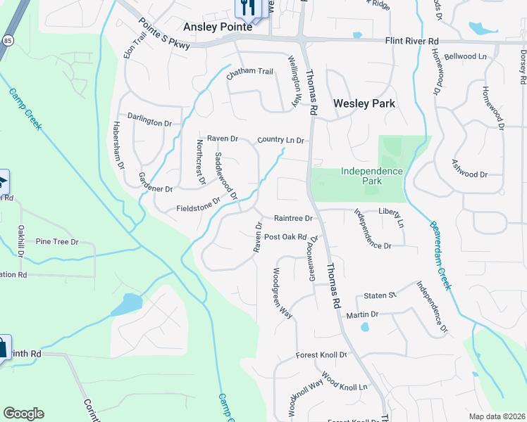 map of restaurants, bars, coffee shops, grocery stores, and more near 609 Raintree Drive in Jonesboro