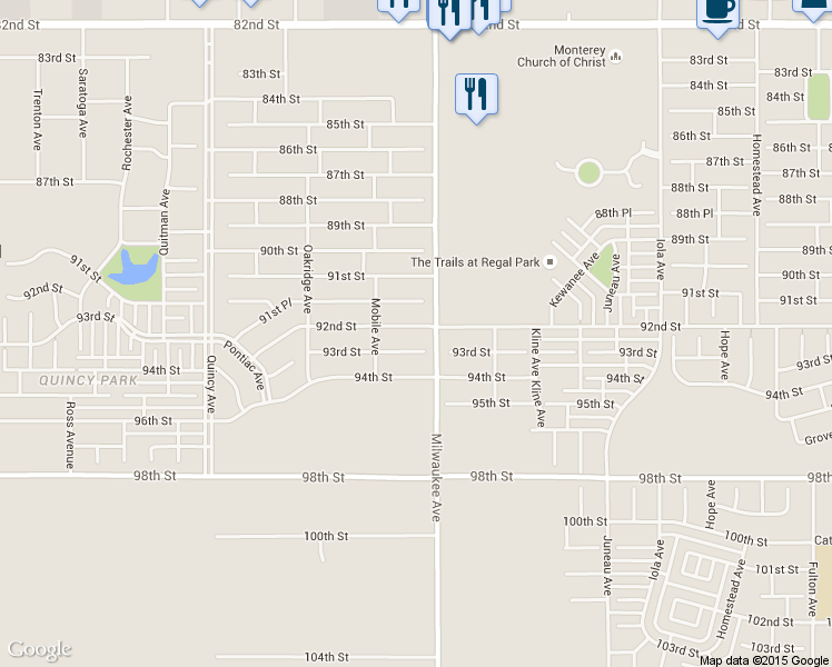 map of restaurants, bars, coffee shops, grocery stores, and more near 6509 92nd Street in Lubbock