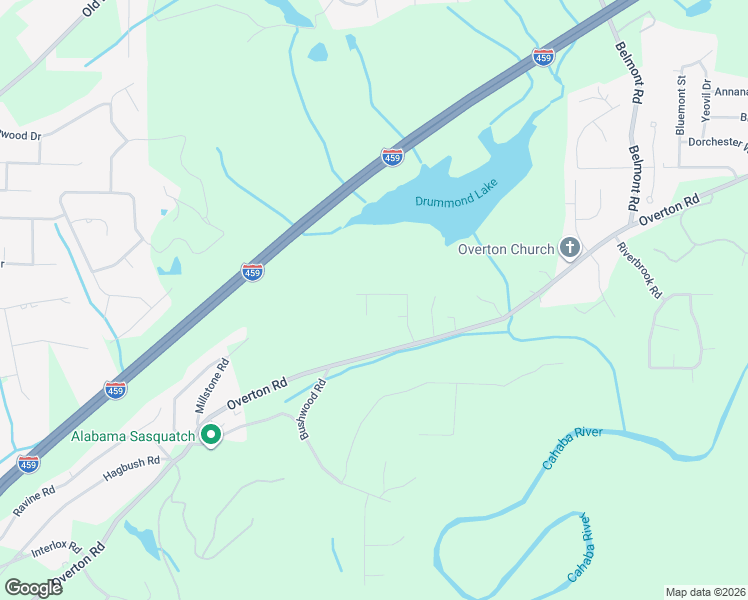 map of restaurants, bars, coffee shops, grocery stores, and more near 4969 White Oak Road in Irondale