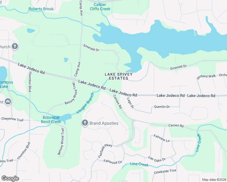 map of restaurants, bars, coffee shops, grocery stores, and more near 2270 Lake Jodeco Road in Jonesboro