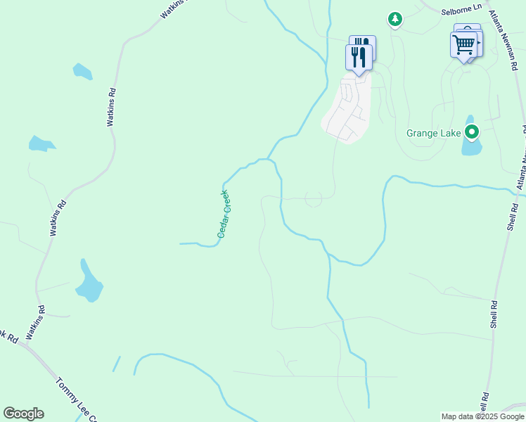 map of restaurants, bars, coffee shops, grocery stores, and more near 11718 Serenbe Lane in Chattahoochee Hills