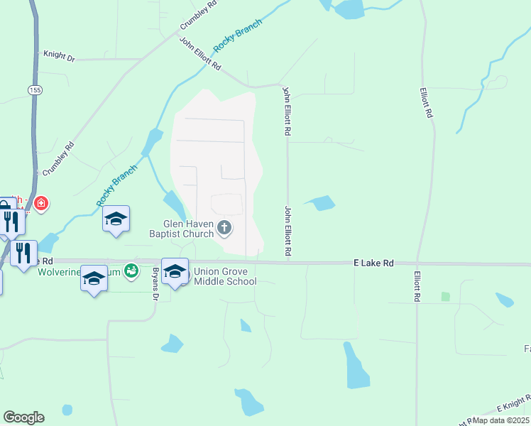map of restaurants, bars, coffee shops, grocery stores, and more near 85 John Elliott Road in McDonough