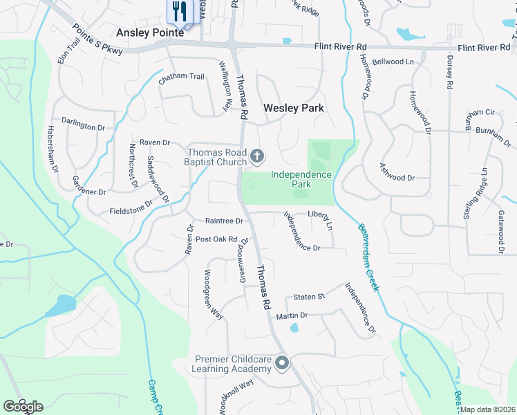 map of restaurants, bars, coffee shops, grocery stores, and more near 489 Independence Drive in Jonesboro