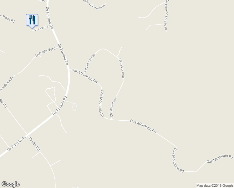 map of restaurants, bars, coffee shops, grocery stores, and more near Calle Las Lomas in Temecula