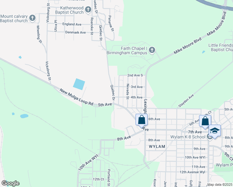 map of restaurants, bars, coffee shops, grocery stores, and more near 324 Oregon Street in Birmingham