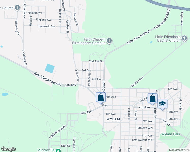 map of restaurants, bars, coffee shops, grocery stores, and more near 320 Memphis Street in Birmingham