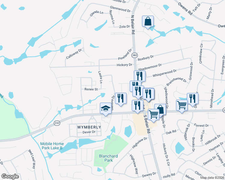 map of restaurants, bars, coffee shops, grocery stores, and more near 122 Glenora Drive in Martinez