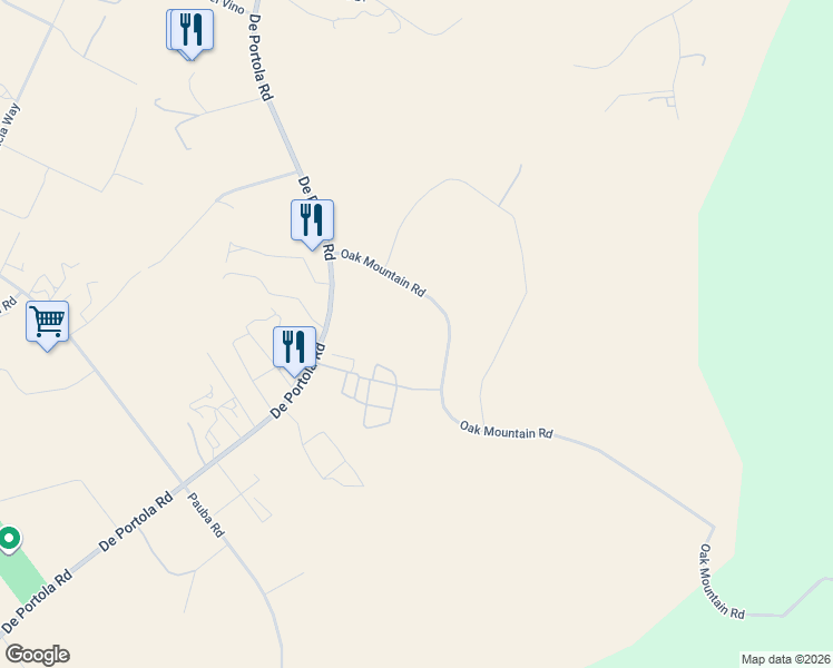 map of restaurants, bars, coffee shops, grocery stores, and more near 37300 Oak Mountain Road in Temecula