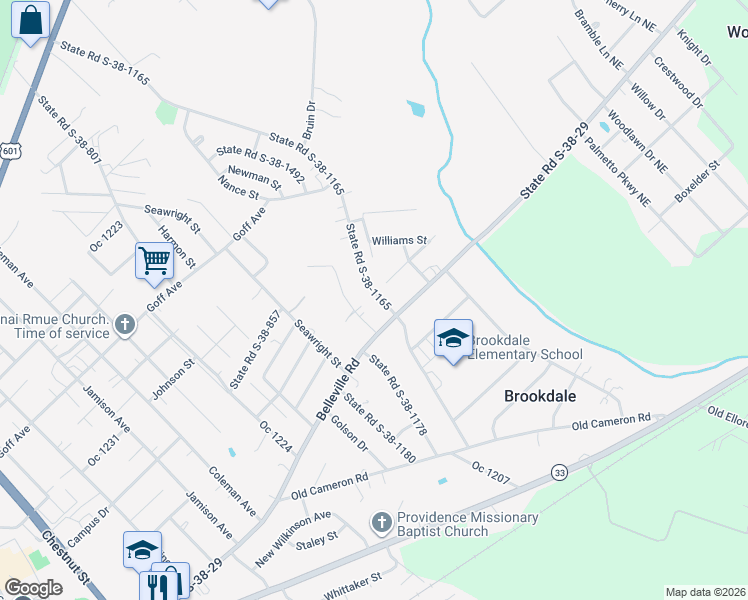 map of restaurants, bars, coffee shops, grocery stores, and more near 537 Kings Road in Orangeburg