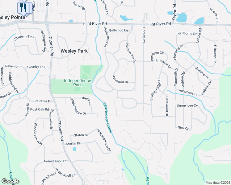 map of restaurants, bars, coffee shops, grocery stores, and more near 9007 Huntwood Lane in Riverdale