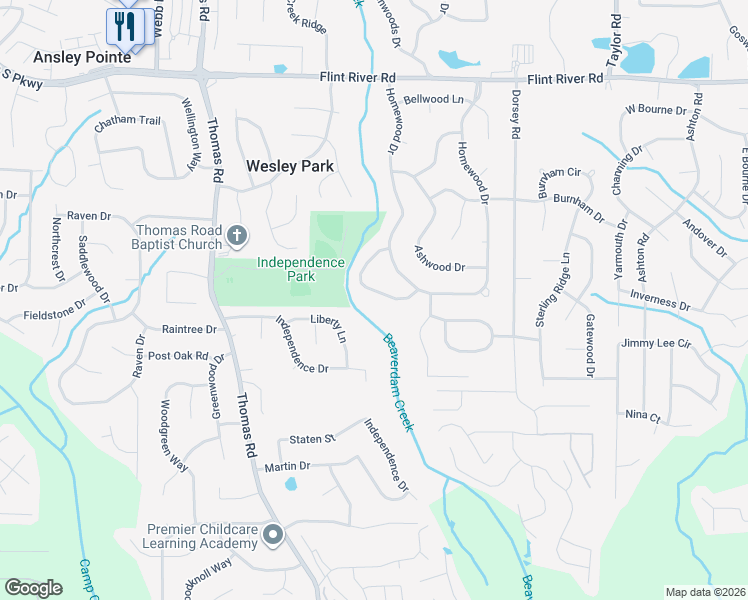 map of restaurants, bars, coffee shops, grocery stores, and more near 8975 Bentwood Lane in Riverdale