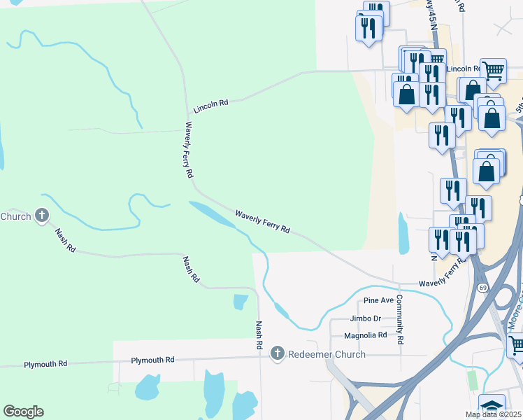 map of restaurants, bars, coffee shops, grocery stores, and more near 838 Waverly Ferry Road in Columbus
