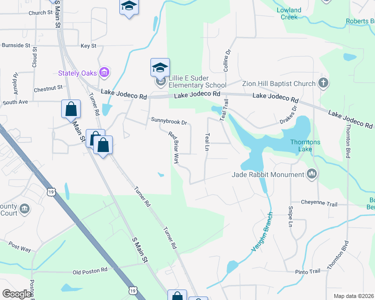 map of restaurants, bars, coffee shops, grocery stores, and more near 1517 Sunnybrook Drive in Jonesboro