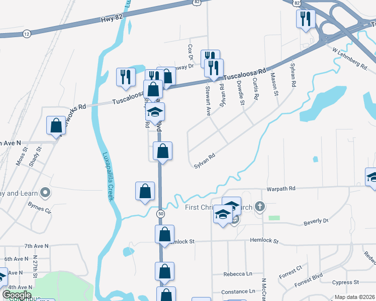 map of restaurants, bars, coffee shops, grocery stores, and more near 232-238 Sylvan Road in Columbus