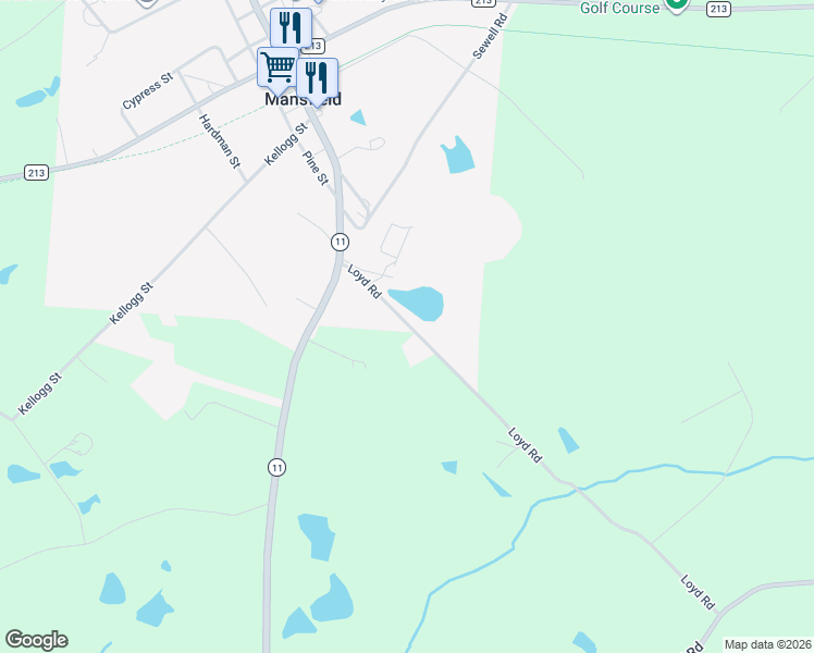 map of restaurants, bars, coffee shops, grocery stores, and more near 168 Loyd Road in Mansfield
