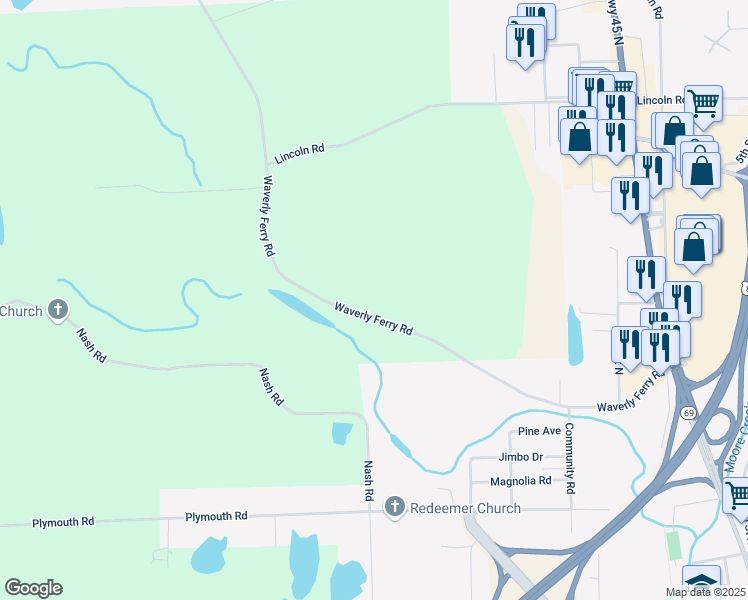 map of restaurants, bars, coffee shops, grocery stores, and more near 838 Waverly Ferry Road in Columbus