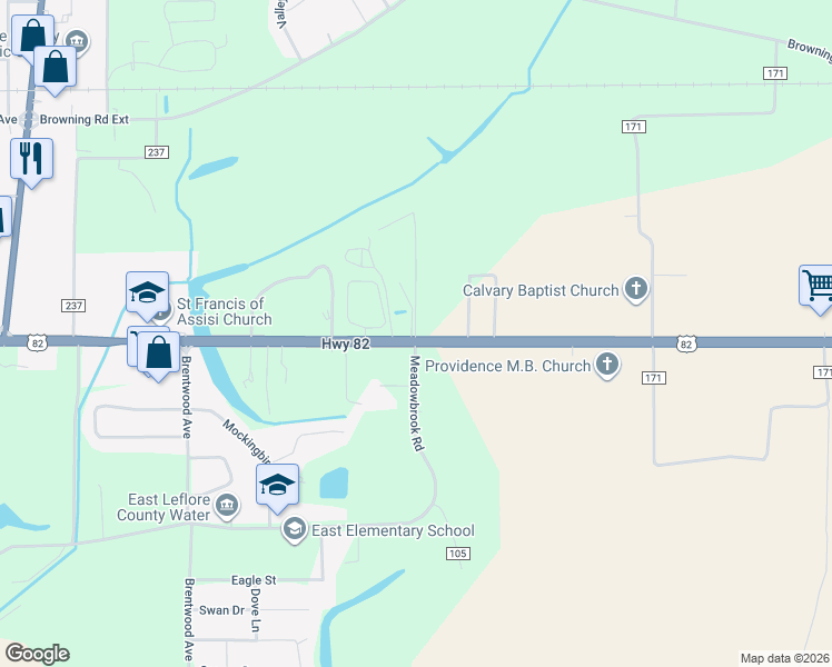 map of restaurants, bars, coffee shops, grocery stores, and more near 3017 Hwy 82 E in Greenwood