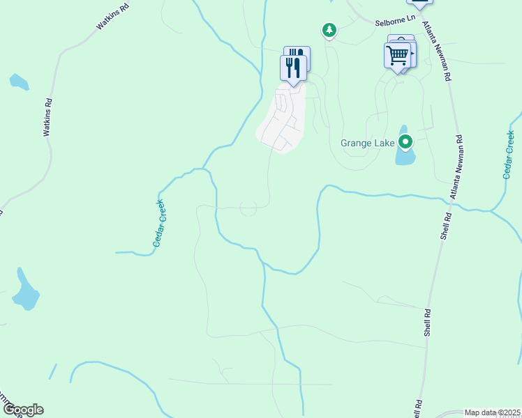 map of restaurants, bars, coffee shops, grocery stores, and more near 11536 Serenbe Lane in Chattahoochee Hills