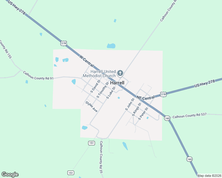 map of restaurants, bars, coffee shops, grocery stores, and more near 107 10th Avenue in Harrell