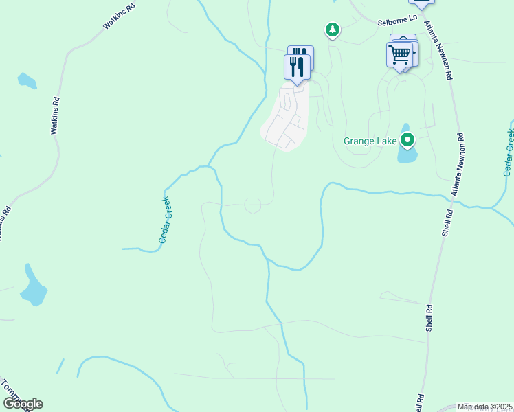 map of restaurants, bars, coffee shops, grocery stores, and more near 11554 Serenbe Lane in Chattahoochee Hills