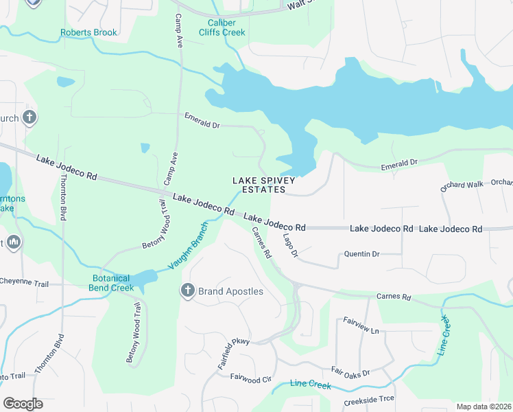 map of restaurants, bars, coffee shops, grocery stores, and more near 2270 Lake Jodeco Road in Jonesboro