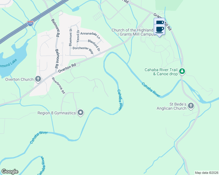 map of restaurants, bars, coffee shops, grocery stores, and more near 115 Trillium Drive in Irondale