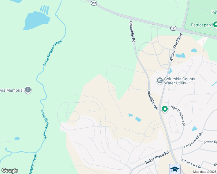map of restaurants, bars, coffee shops, grocery stores, and more near 151 Misty Woods Drive in Grovetown
