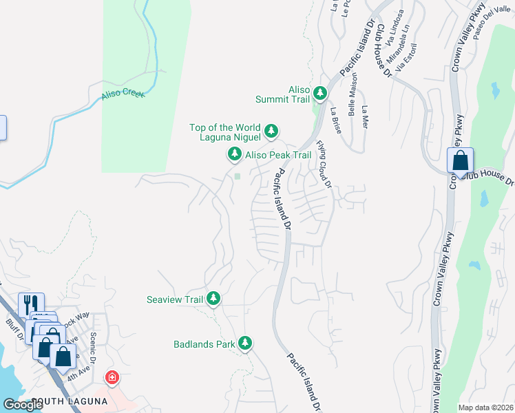 map of restaurants, bars, coffee shops, grocery stores, and more near 22792 Dominita Road in Laguna Niguel