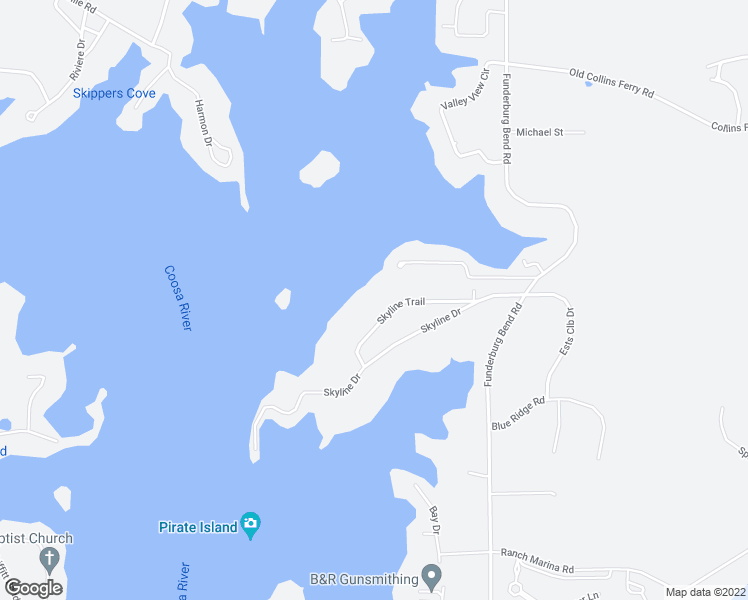 map of restaurants, bars, coffee shops, grocery stores, and more near 200 Skyline Trail in Pell City