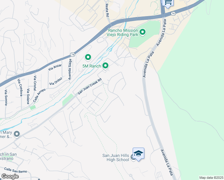 map of restaurants, bars, coffee shops, grocery stores, and more near 28881 Via Hacienda in San Juan Capistrano