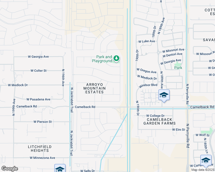 map of restaurants, bars, coffee shops, grocery stores, and more near 5211 North 193rd Avenue in Litchfield Park