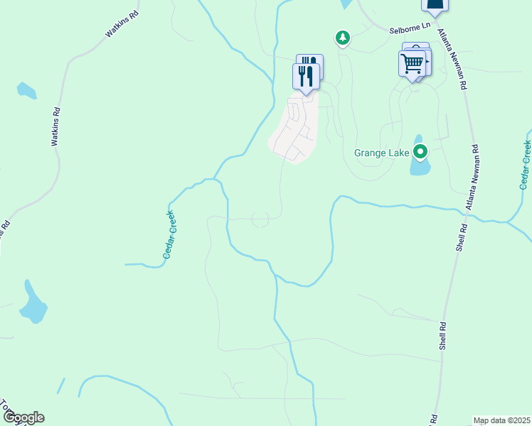 map of restaurants, bars, coffee shops, grocery stores, and more near 240 Winston Way in Chattahoochee Hills