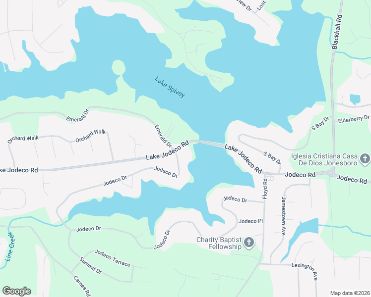 map of restaurants, bars, coffee shops, grocery stores, and more near 3048 Emerald Drive in Jonesboro