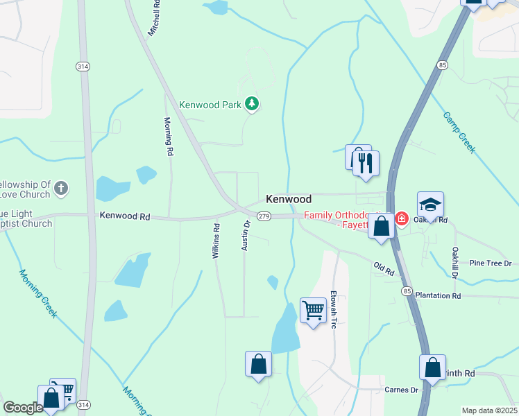 map of restaurants, bars, coffee shops, grocery stores, and more near 199 McKown Street in Fayetteville
