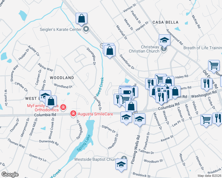 map of restaurants, bars, coffee shops, grocery stores, and more near 407 Bloedel Reserve Way in Martinez