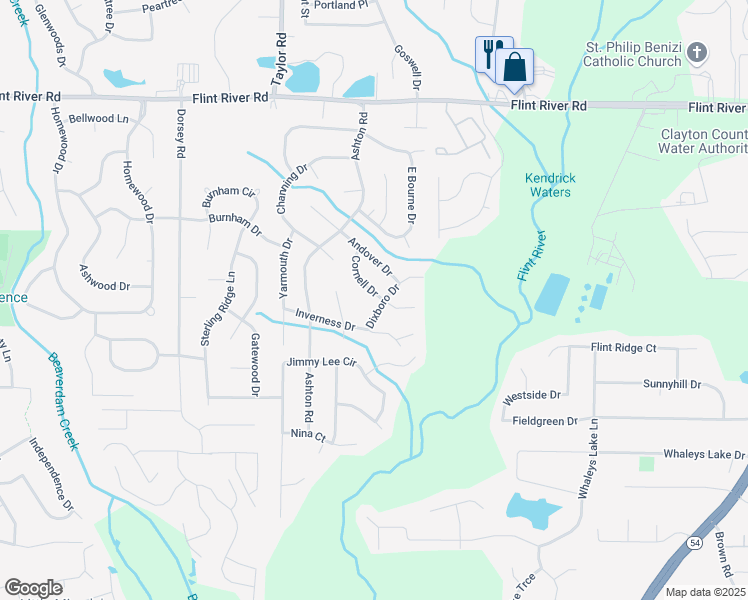 map of restaurants, bars, coffee shops, grocery stores, and more near 8969 Cornell Drive in Jonesboro