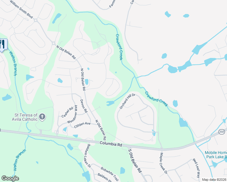 map of restaurants, bars, coffee shops, grocery stores, and more near 4856 Orchard Hill Drive in Grovetown