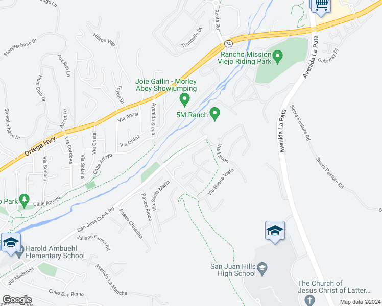 map of restaurants, bars, coffee shops, grocery stores, and more near 28741 Calle Posada in San Juan Capistrano